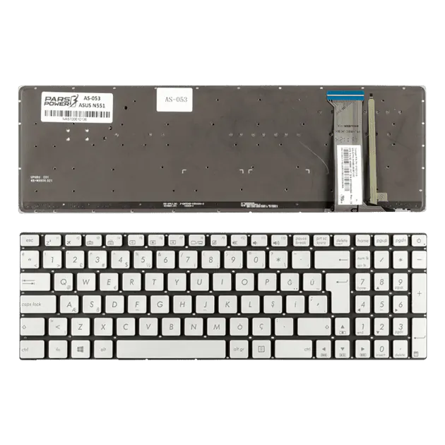 Asus 0KNB0-662BTU000, 0KNB0-662BUI00 Notebook Klavye Işıklı (Gümüş TR)