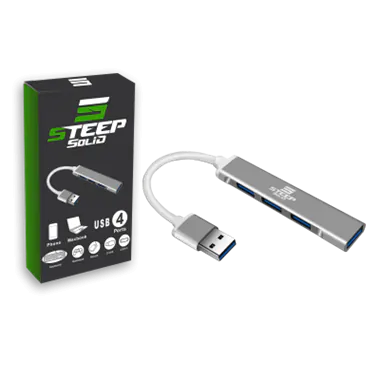 Steep Solid Ultra Slim 4 Port USB 3.0 Hub Çoklayıcı - Çoğaltıcı (Metal)