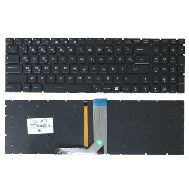 Msi Apache Pro GE62 6QD-1283XTR Uyumlu Notebook Klavye (Siyah Işıklı TR)