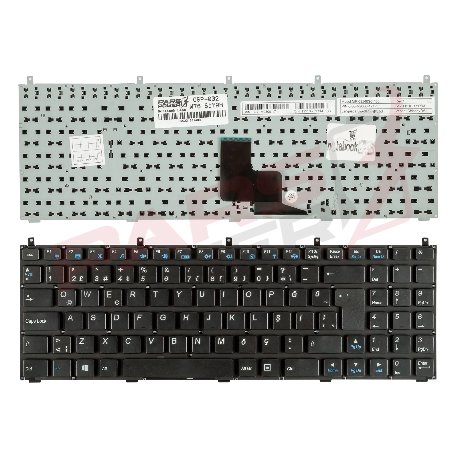 Arçelik W760S Notebook Klavye (Siyah TR)