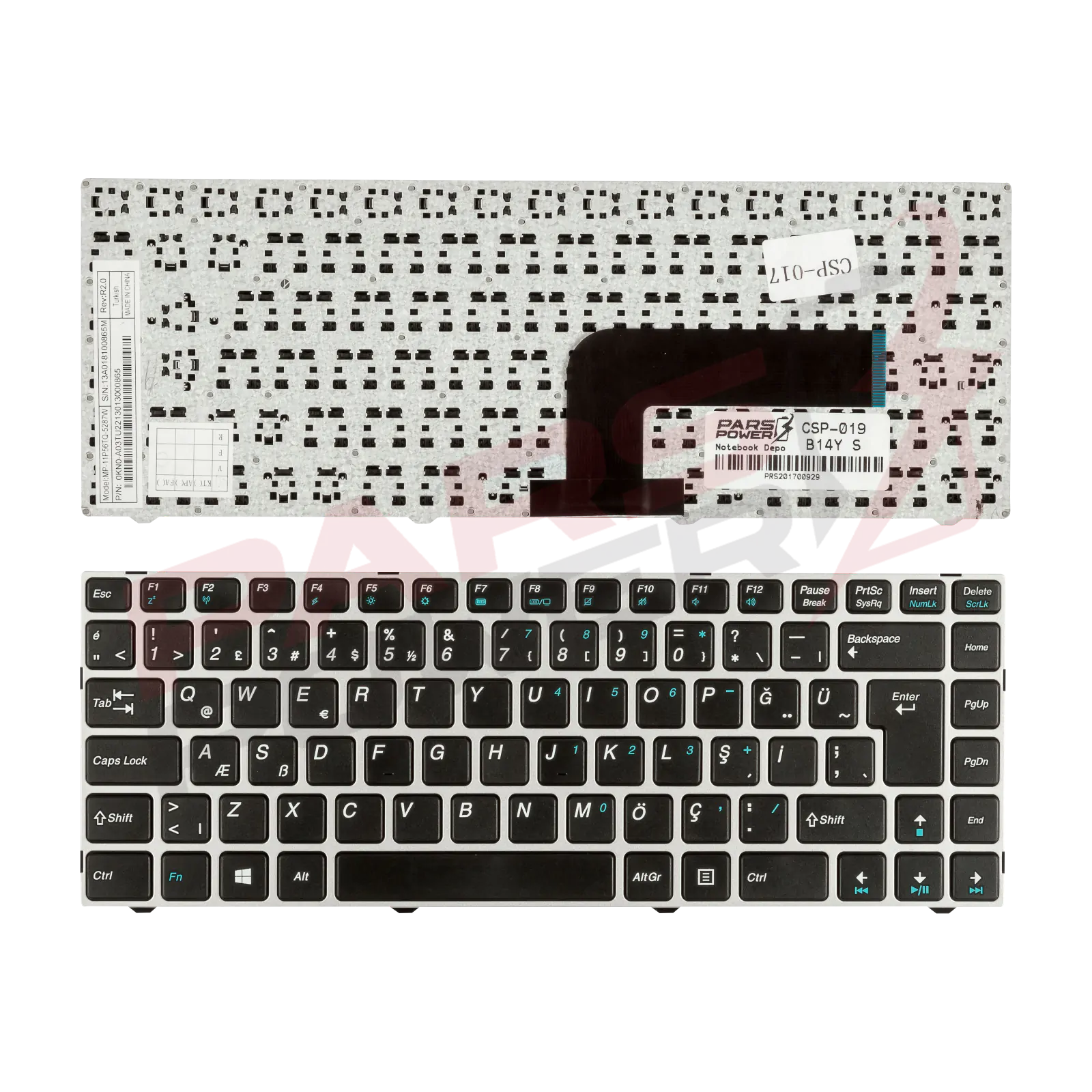 Casper 0KN0-A01TU32, 0KN0-A01US32 Notebook Klavye (Gümüş TR)