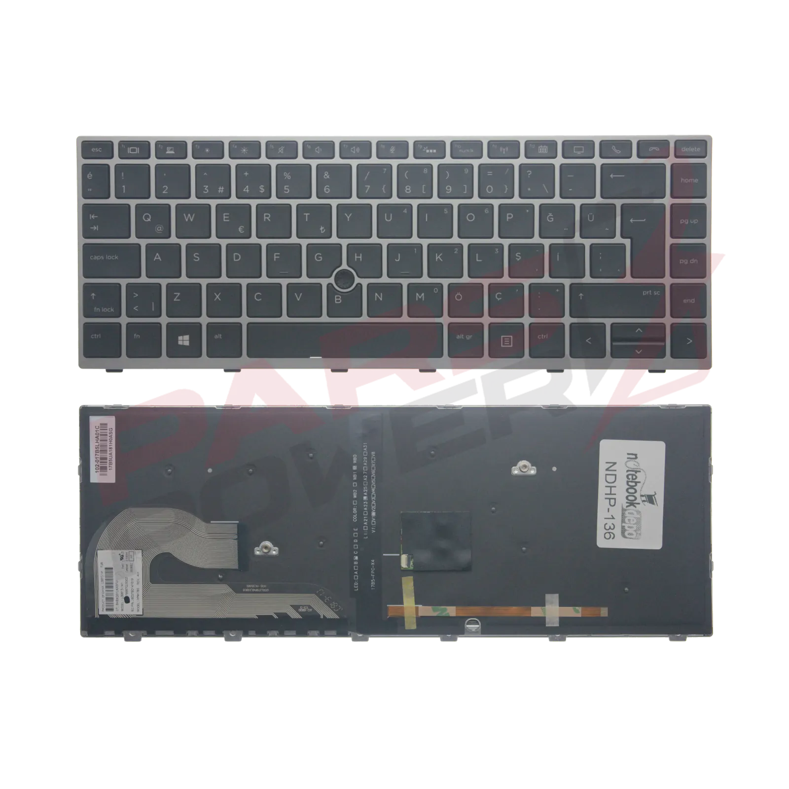 HP EliteBook L14377-541, L14378-141 Klavye Işıklı (Siyah TR)