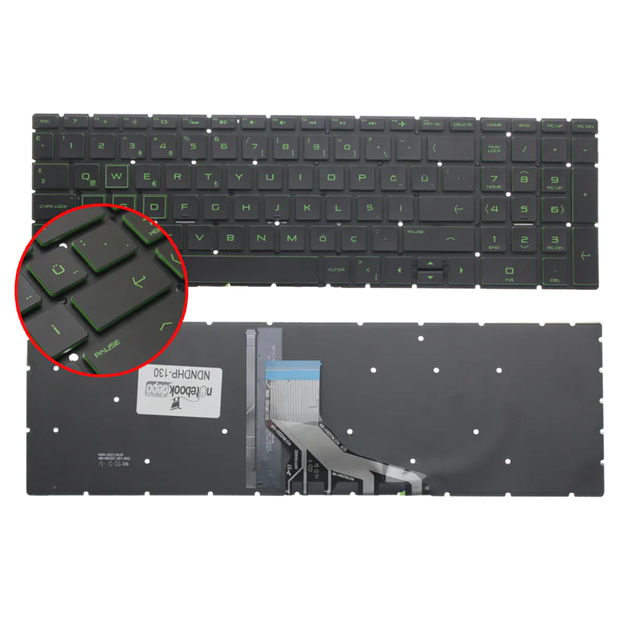 HP 15-da0000, 15-db0000 Serisi Notebook Klavye Işıklı (Siyah TR)