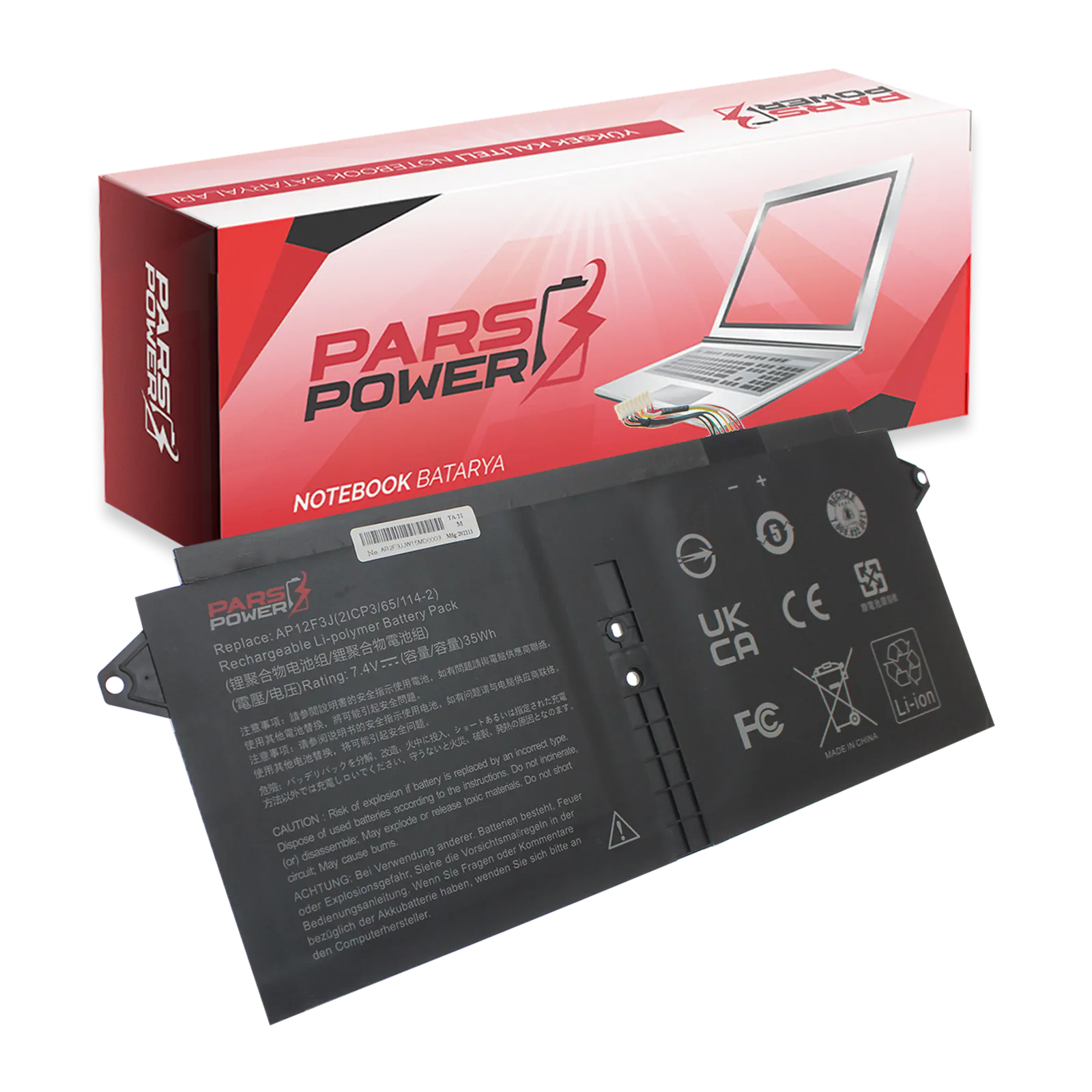 Acer Aspire S7-191, S7-391 Serisi, AP12F3J, ms-2364 Notebook Batarya - Pil (Pars Power)
