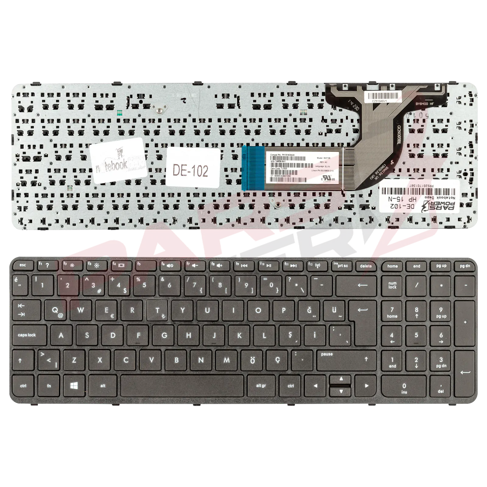 HP 15-d, 15-d000, 15-d100, 15-d200 Notebook Klavye (Siyah TR)