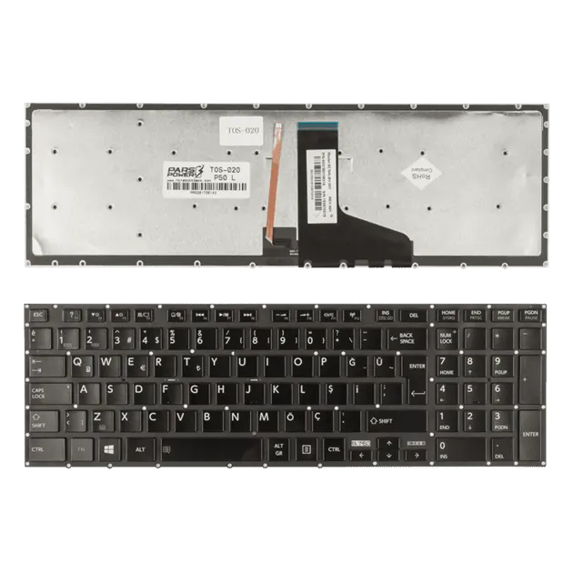 Toshiba Qosmio X70-A, X70-B Serisi Notebook Klavye Işıklı (Siyah TR)