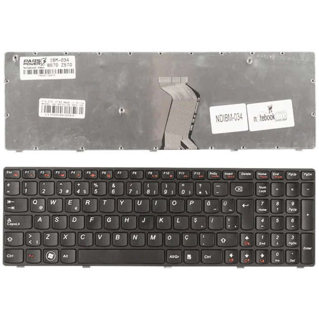 Lenovo 25-012629, 25-013320, 25-013328 Notebook Klavye (Siyah TR)